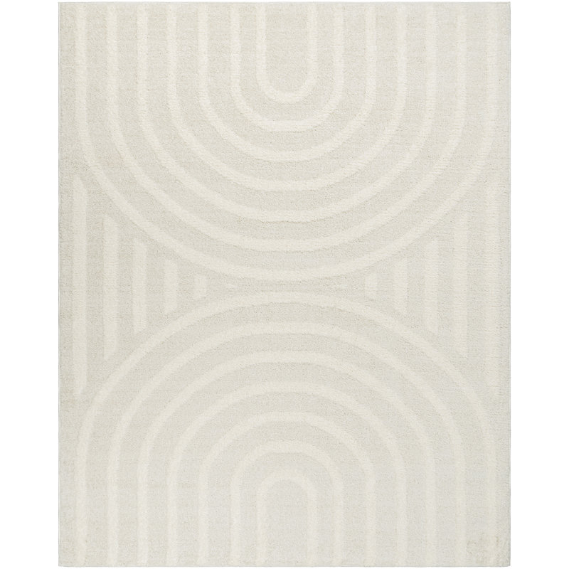 Farshid Machine Woven Area Rug, Rectangle 9' x 12',  Ivory/Beige