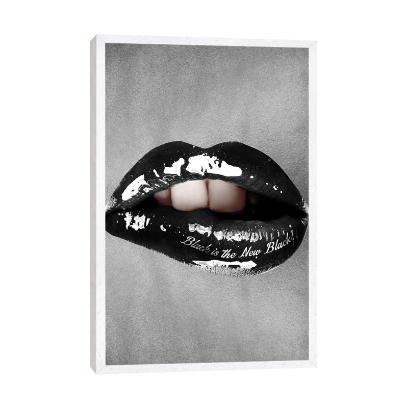 Black is the New Black 1 Piece Wall Art on Canvas, 101.6cm H x 66.04cm W x 3.81cm D, White Framed
