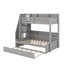 Lit superposé avec escalier de rangement, lit gigogne, tablettes de rangement et USB, lit superposé en bois robuste peu encombrant avec DEL-327338364