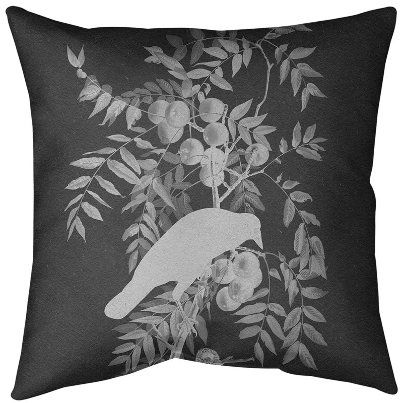Coussin décoratif d’intérieur en polyester/mélange de polyester american crow, Bourre en polyester, 16 po x 1 po, Gris