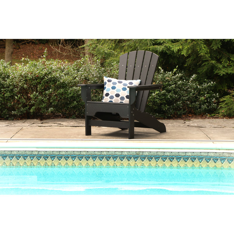 Chaise Adirondack en plastique / résine Willene, Noir