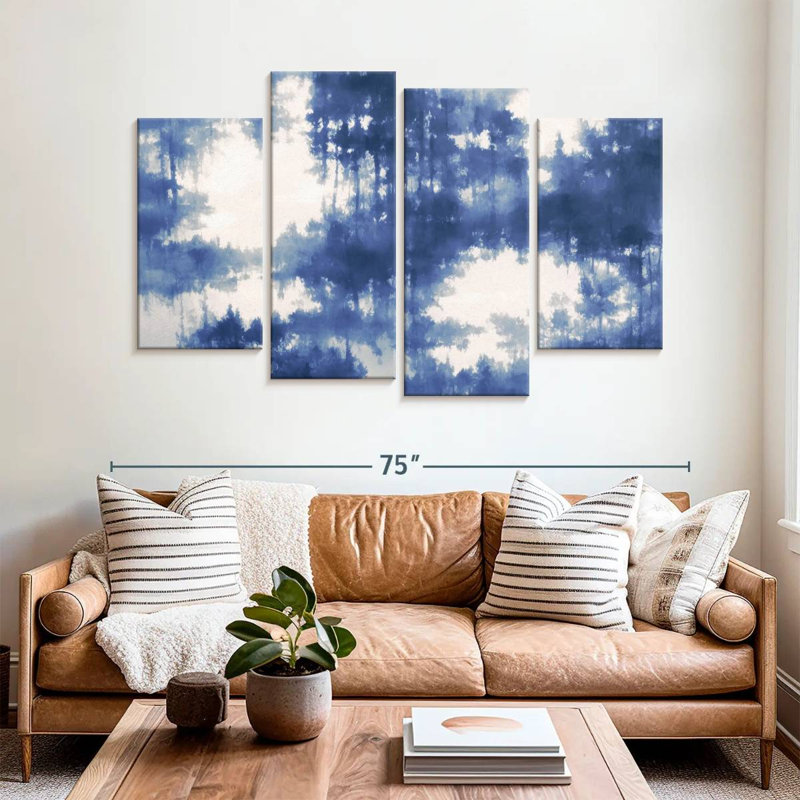 Avery Abstract Blue Forest Reflection, 42" H x 68" W
