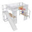 Lit mezzanine en métal avec bureau intégré-445701628