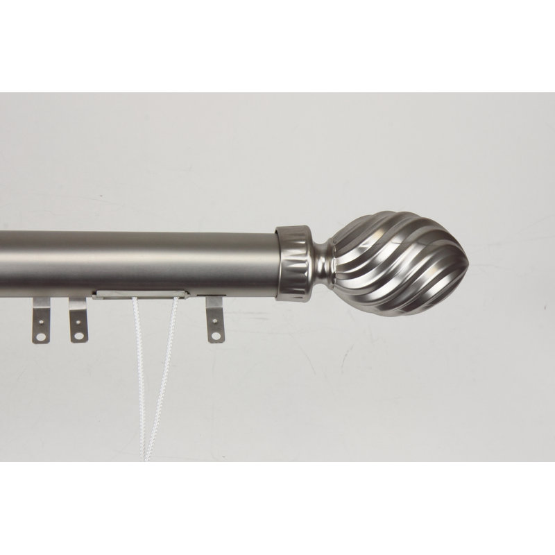 Elite Traverse Marquise Centre ouvert Rideau Rod et Set Hardware, 84" - 156" W, Nickel satiné