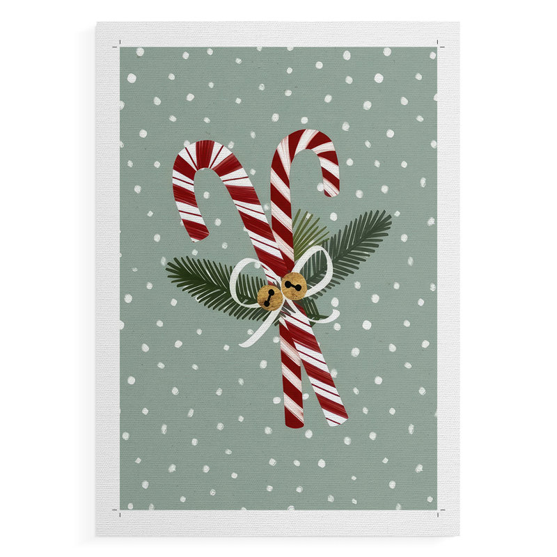 Collection de bonhomme de neige Peppermint - impression sur toile seulement - non encadrée, H 36 po x l 24 po
