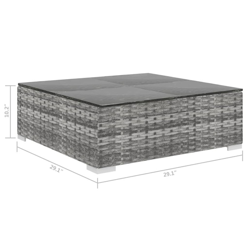 Canapé modulaire 6 pièces avec coussins Pittston, Structure grise / coussin gris foncé