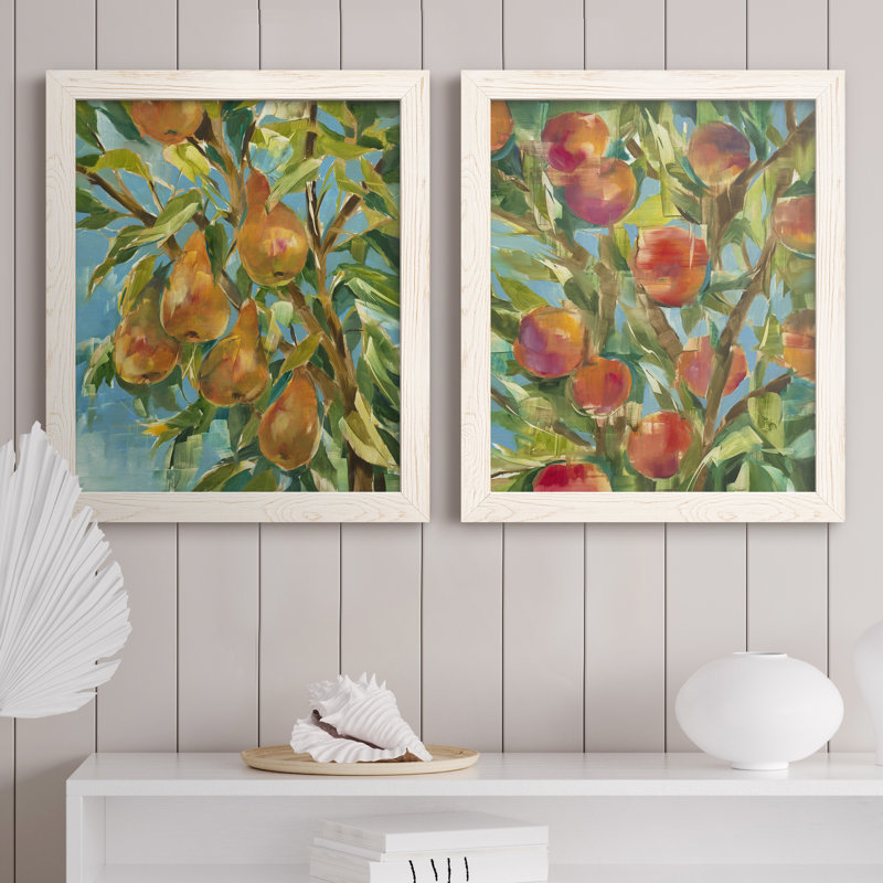 IN A PEAR Tree - Ensemble de 2 reproductions de cadres photo sur toile, H 20 po x l 17 po x P 1 po, Cadre blanc