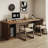 Dark Walnut Rectangular Solid Wood Writing desk-744259560