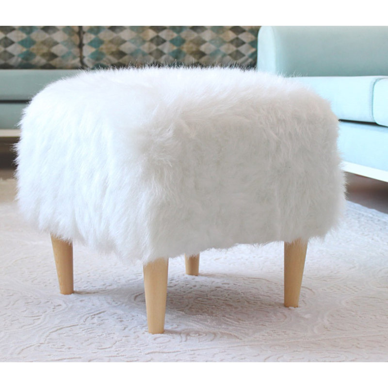 Repose-pieds Ahmora, 100 % polyester blanc