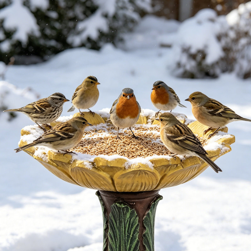 Bain autoportant 24,4 pouces pour tournesol en béton - Béton piédestal pour oiseaux
