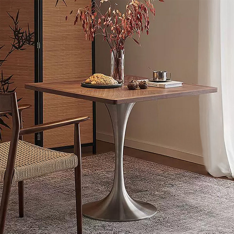 Brown Square Solid Wood Dining table, 29.53"H x 35.43"L x 35.43"W