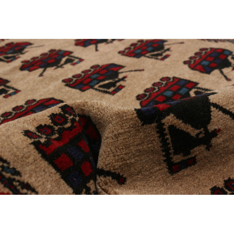 Tapis brun clair Rare War 2 pi 11 po x 4 pi 6 po