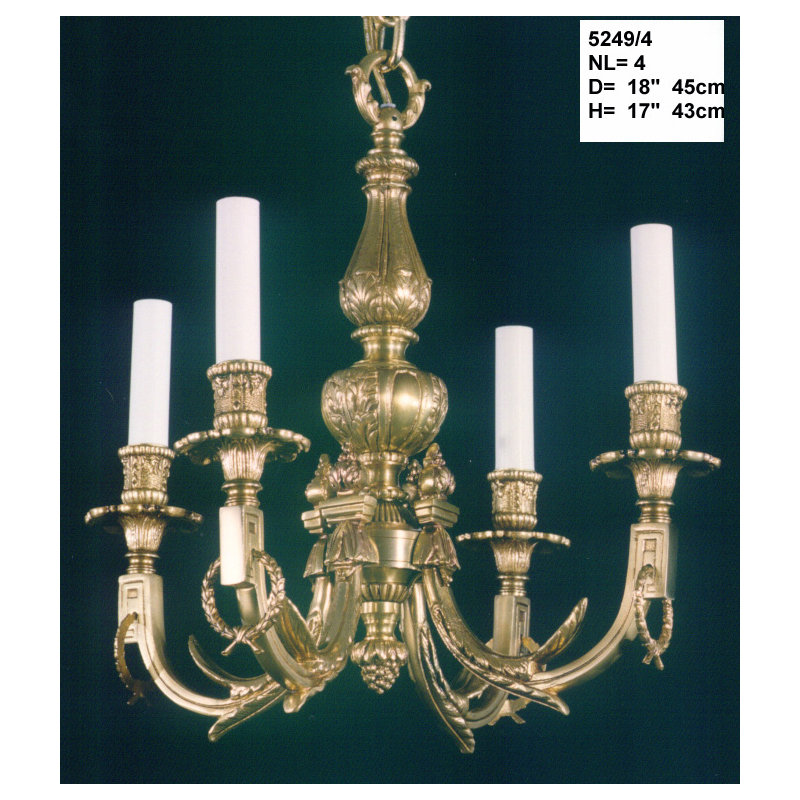 Cowie 4 - Light Candle Style Chandelier, Satin French Gold