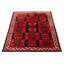 Tapis rouge noué à la main unique de conception unique 5 pi 1 po x 6 pi 7 po Melis