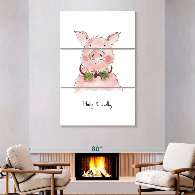 Cochon joyeux Lelend Holly, H 74 po x l 48 po