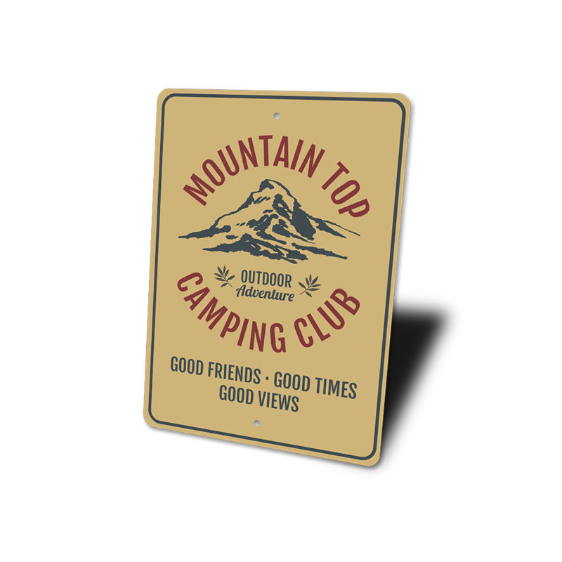 Panneau en aluminium Mountain Club, H 14 po x l 10 po x P 0,04 po