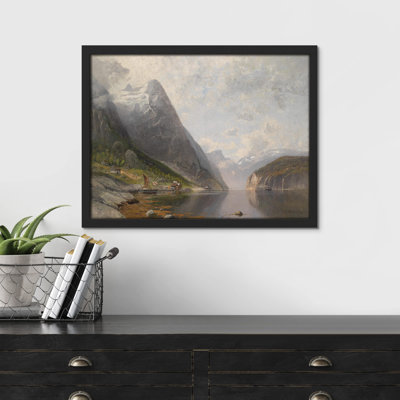 " Retro Mountain Range River Passage "