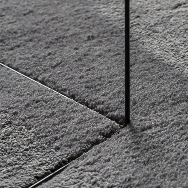 Rug "HUARTE" Short Pile Soft and Washable Anthracite, Round 200cm