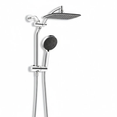 Pomme de douche noire 10 po avec douche à main, haute pression