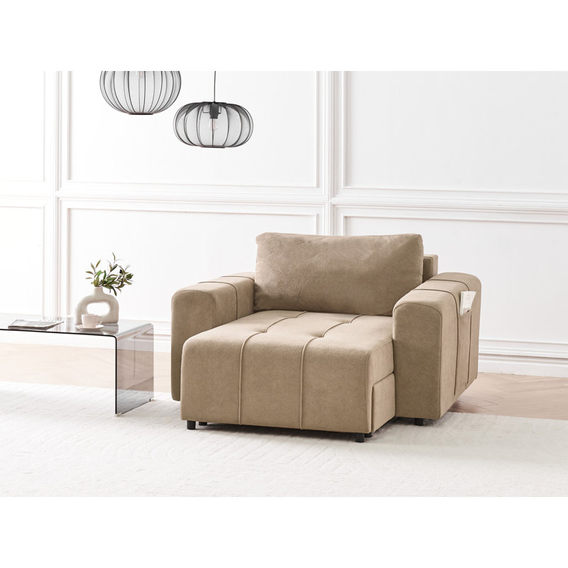 Fabric Chaise Lounge Chantea, Brown