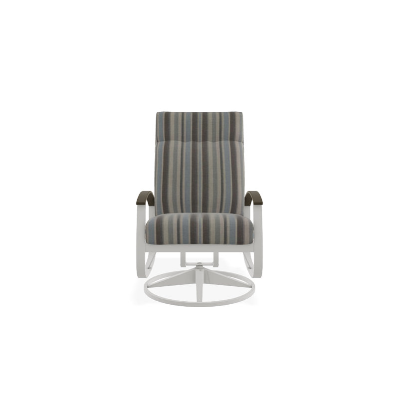 Chaise berçante pivotante réglable avec coussins Askar, Aperçu de nuage, Bois de plage P40, Neige texturée