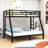 Metal Frame Bunk Bed With Slats And Ladder-378349764-378349765