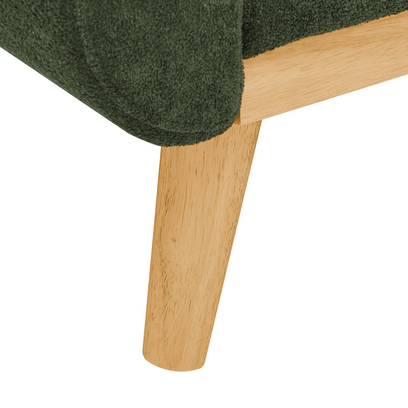 Canapé rembourré Mid-Century, Polyester vert, Natural