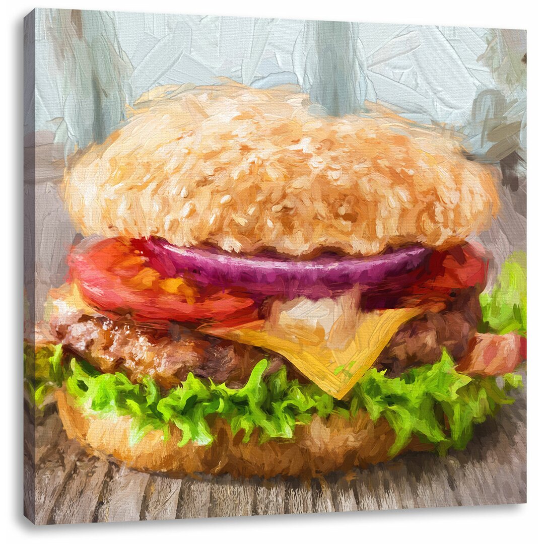 Leinwandbild Leckerer Cheesburger