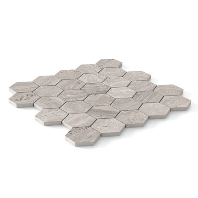 Colosseum Matte Hexagon Mosaic Wall & Floor Travertine Look Tile (.80 Sq. Ft. /Sheet)