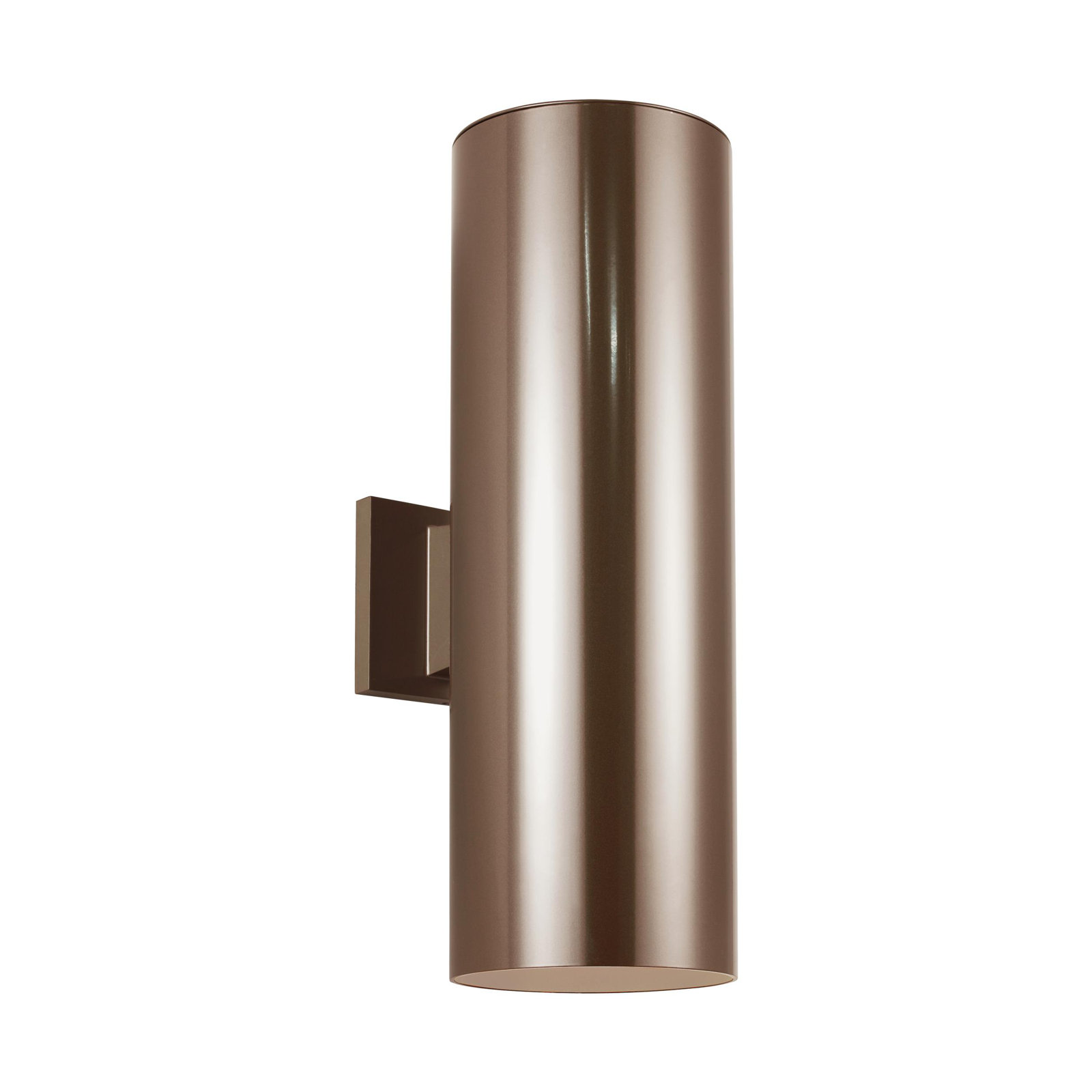 Dylan 2 Light Cylinder Outdoor Aluminum Wall Light, 18.25" H x 6" W x 6" D, Bronze, No