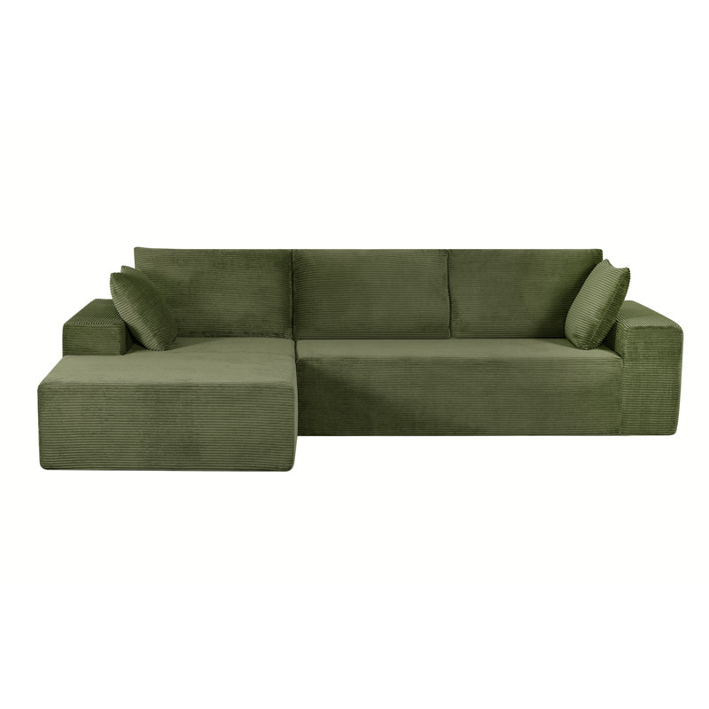 Canapé modulaire convertible Cozyform en velours côtelé doux, canapé confortable moderne avec rembourrage en mousse, canapé-lit modulaire confortable pour le salon, la chambre à coucher