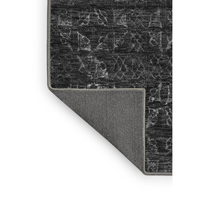 Tapis gris en laine / polyester tissé à la machine Binz, Rectangle 7 pi x 10 pi