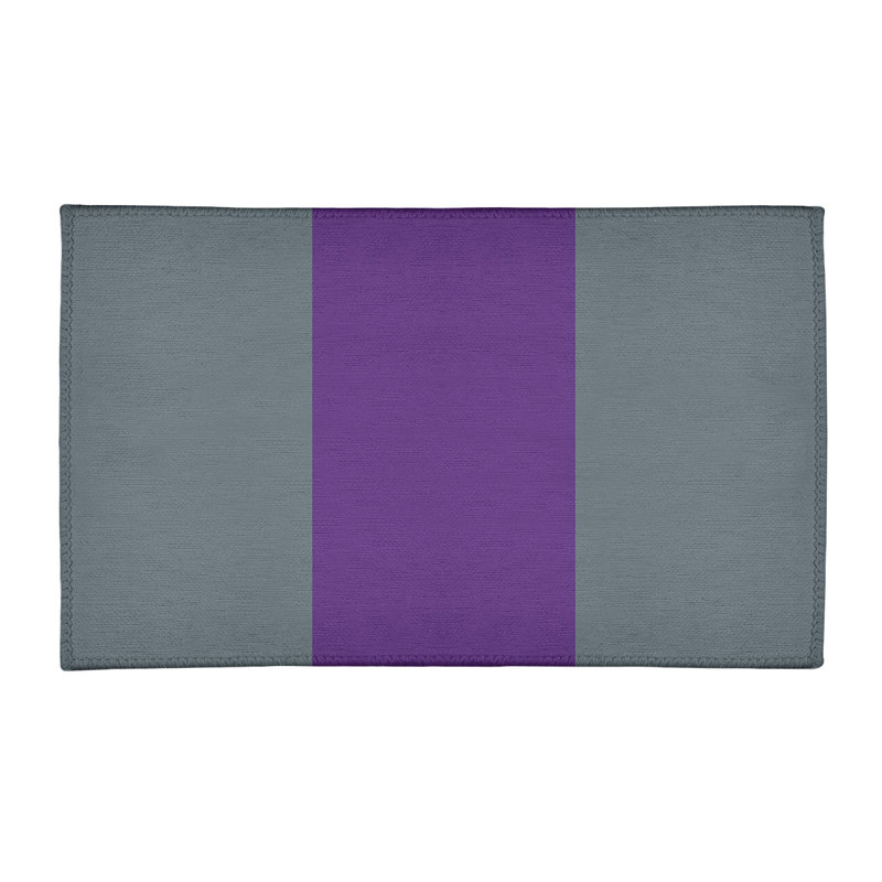 Tapis gris ardoise rayée/mauve, Rectangle 3 pi x 5 pi