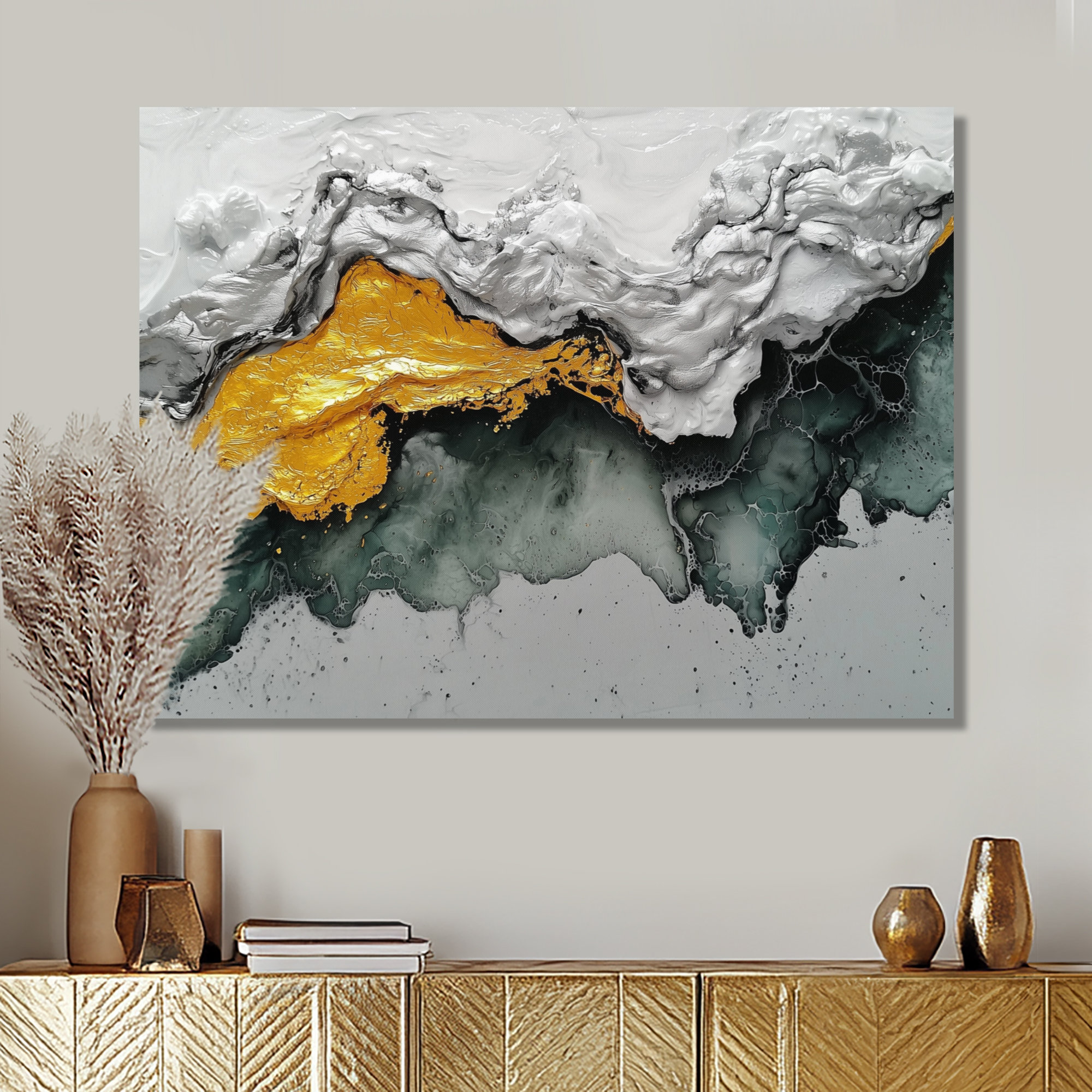 Mercer41 Tranquil Divide Of Abstract Liquid Ink I - Liquid Ink Canvas ...