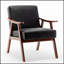 Chaise confortable de style Mid-Century moderne avec structure en bois massif robuste et conception ergonomique pour une détente ultime