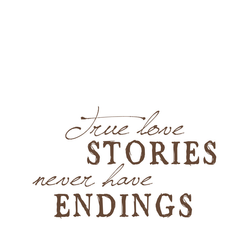 True Love Stories Brown - Wrapped Canvas Print, 51cm H x 51cm W x 3.8cm D