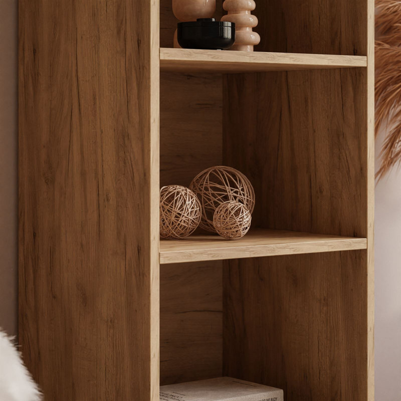 Yadira 180cm H x 46cm W Standard Bookcase, Gold Craft Oak