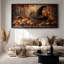 Grande toile encadrée - Décoration automnale citrouille et chapeau de sorcière pour l'Halloween - 152 x 76 cm-133470677-133470676