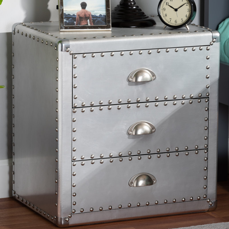Bohrer 3 Drawer Bedside Table