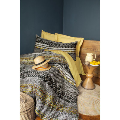 Satin Geometric Shapes Duvet Cover