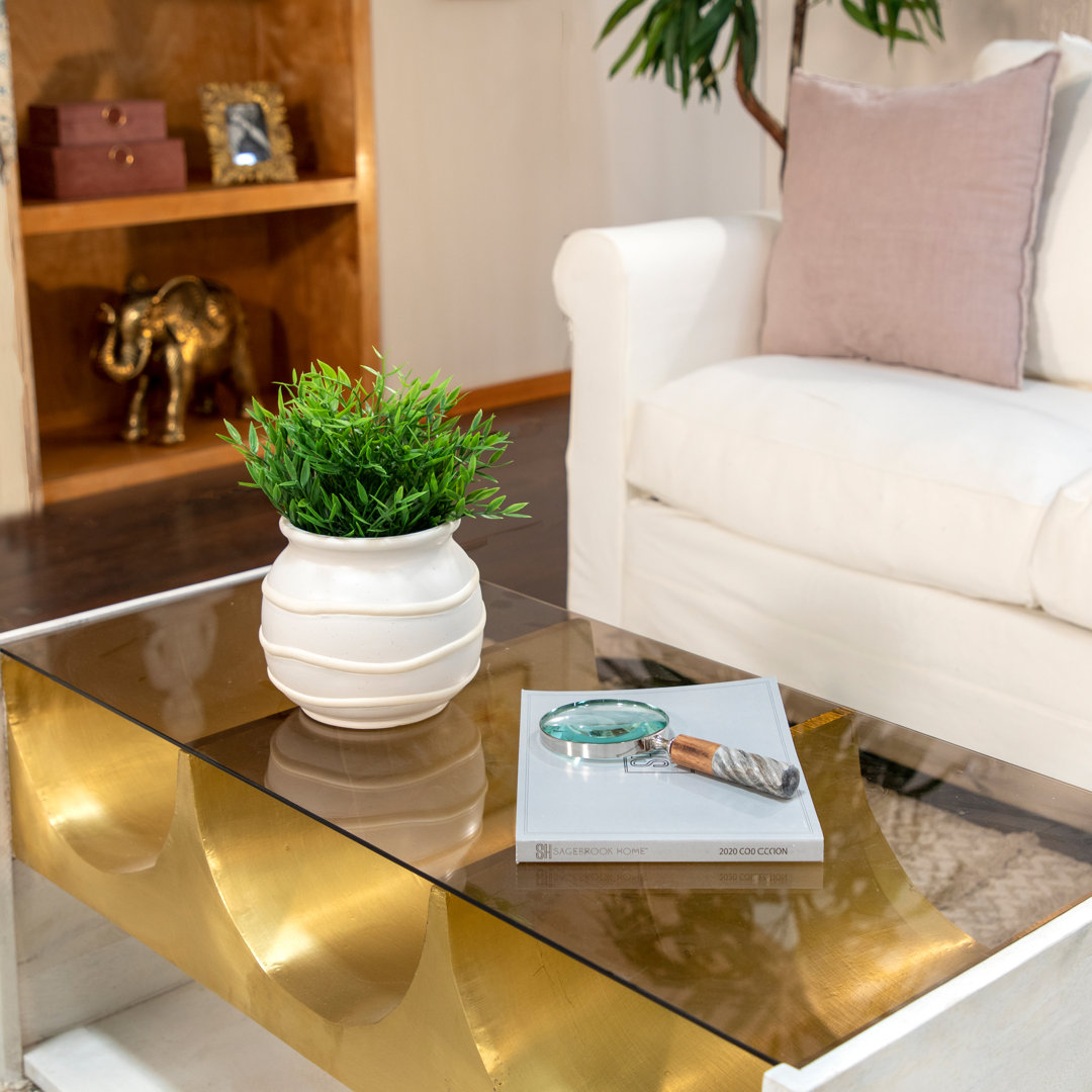 Fairy Glam Decorative Object with Glass, Stone & Wood - 9" Gray & Gold Accent for Home, Office, Bedroom & Living Room Winston Porter