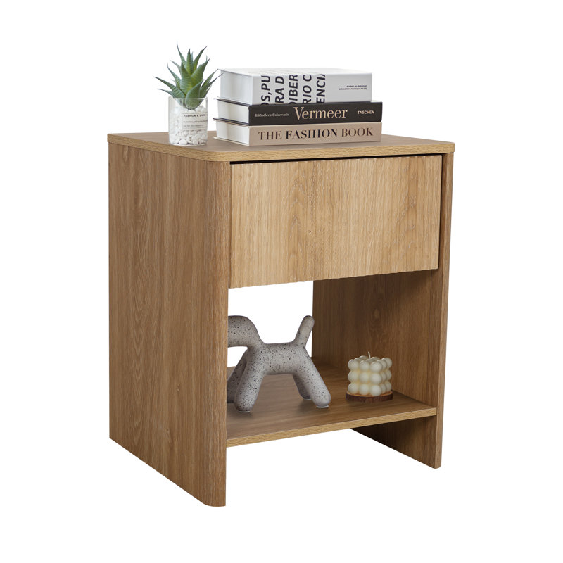 Table de bout avec rangement Tautiana, Naturel
