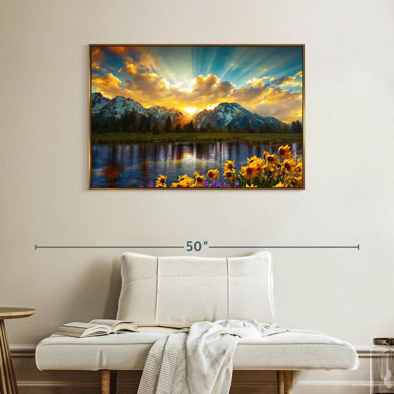 Grand Teton, Cadre flottant doré, 40 po x 27 po