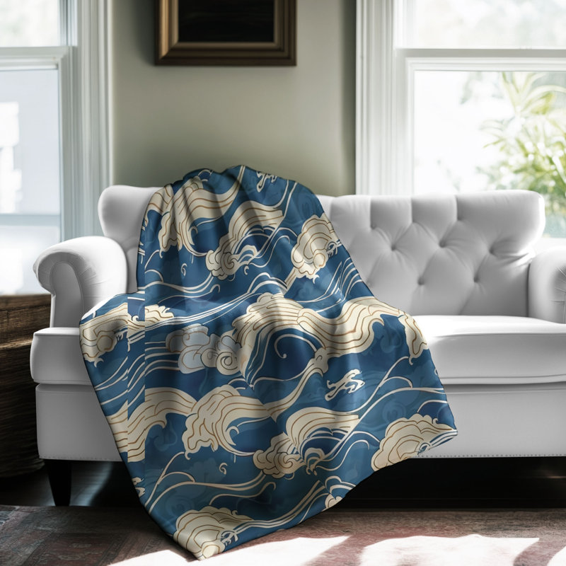 Iconic Wave Patterns - 1 Piece Premium Blanket, Twin