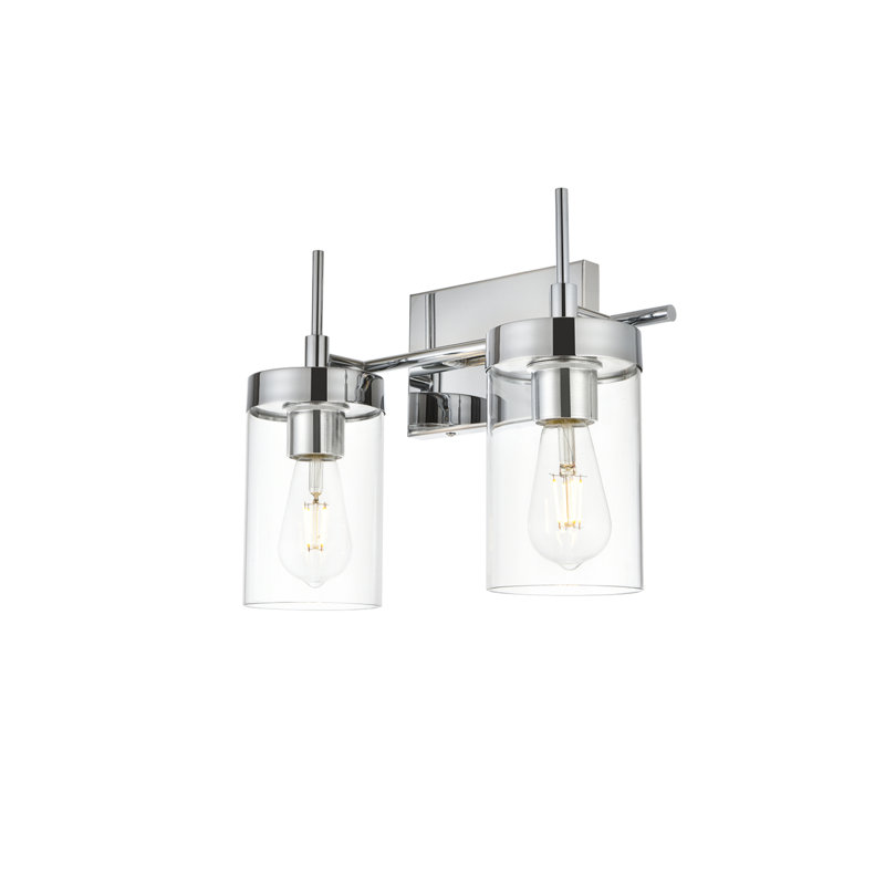 Éclairage pour meuble-lavabo à intensité variable Annisha, Chrome, H 11 po x l 14 po x P 14 po, Deux lumières