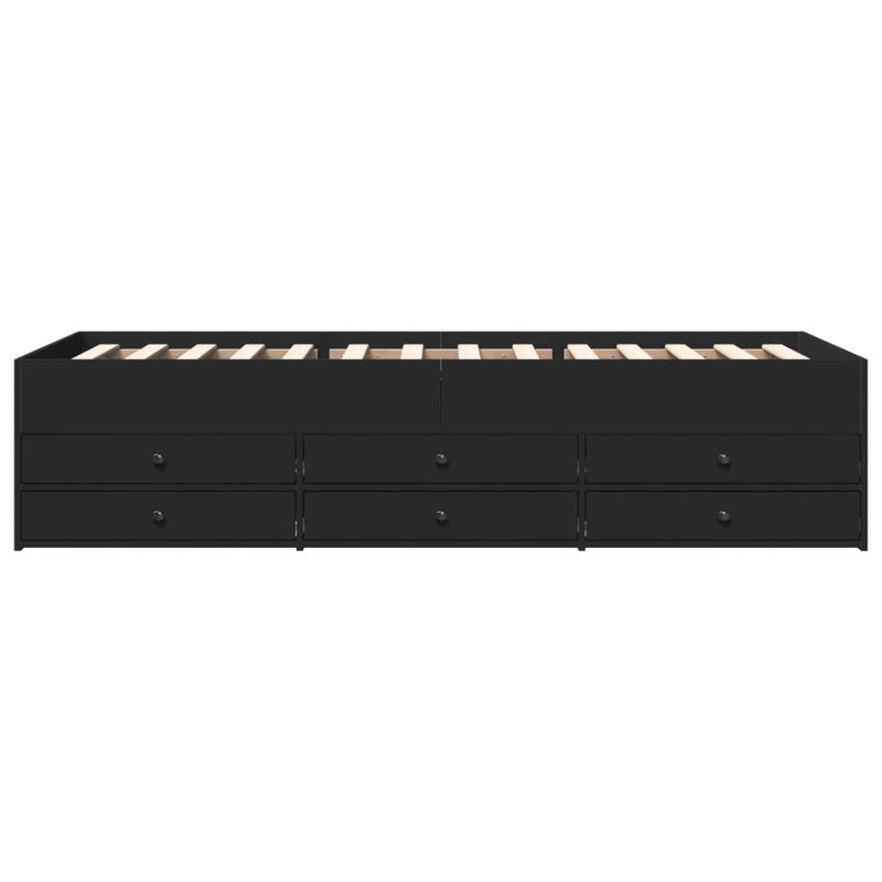 Vidaxl Daybed With Drawers, Black, Single (3')