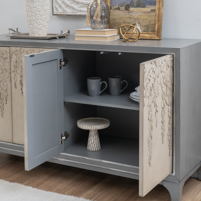 Stevensville Grey Four Door Credenza