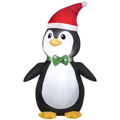 Christmas Inflatable Penguin in Santa Hat