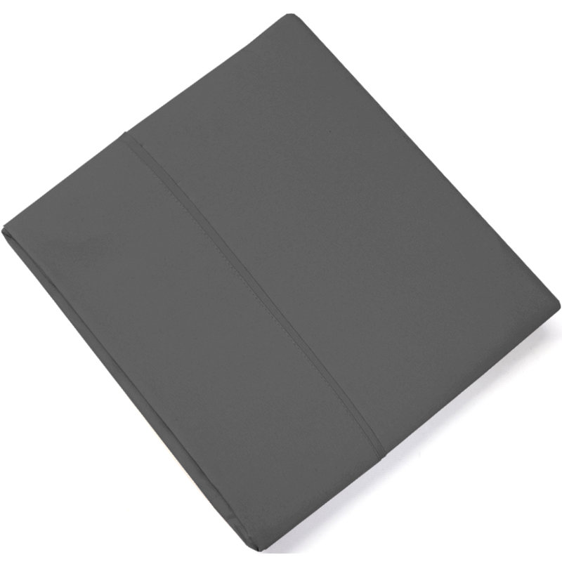 Simple drap plat / dessus seulement, microfibre ultra douce à double brossage, Gris, Drap plat pour lit simple