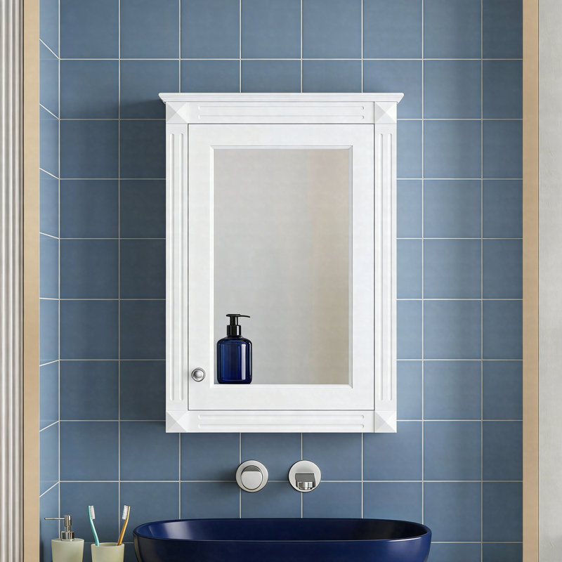 Armoire de salle de bain à miroir murale 20 "avec tablette réglable, rangement au-dessus de la toilette, porte à fermeture en douceur